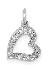 beautiful curved heart diamond white gold baby charm